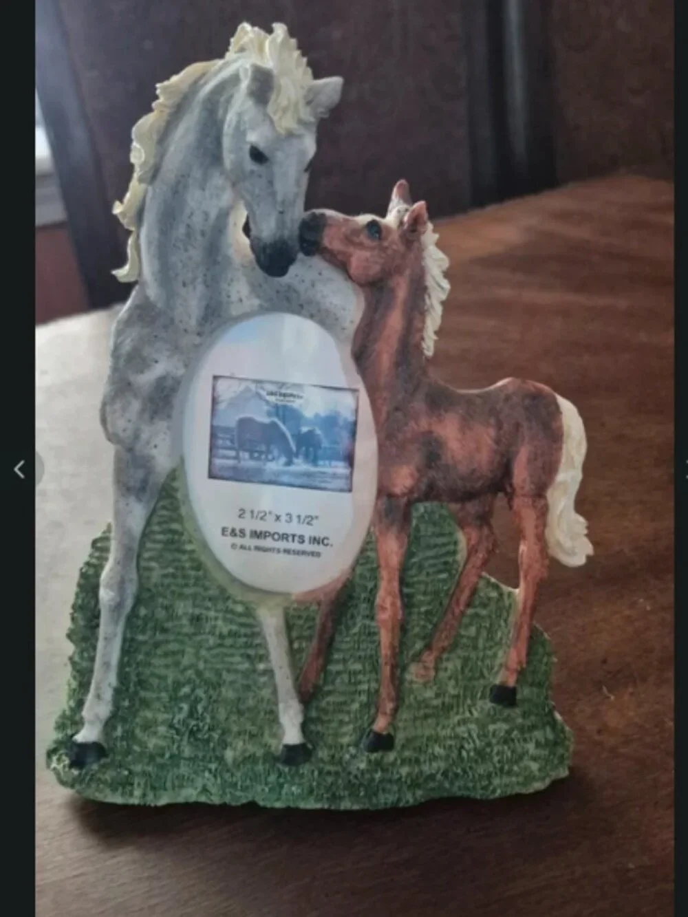 Photo frame Horses mare foal holds photo 2.5x3.5 new